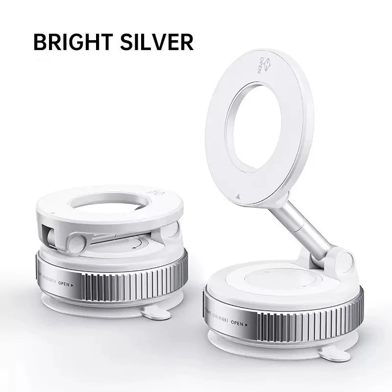 Folding Strong Magnet Magnetic Phone Holder 360° Rotation Desk Car Vacuum Suction Windshield Dashboard Mobile Phone Holder