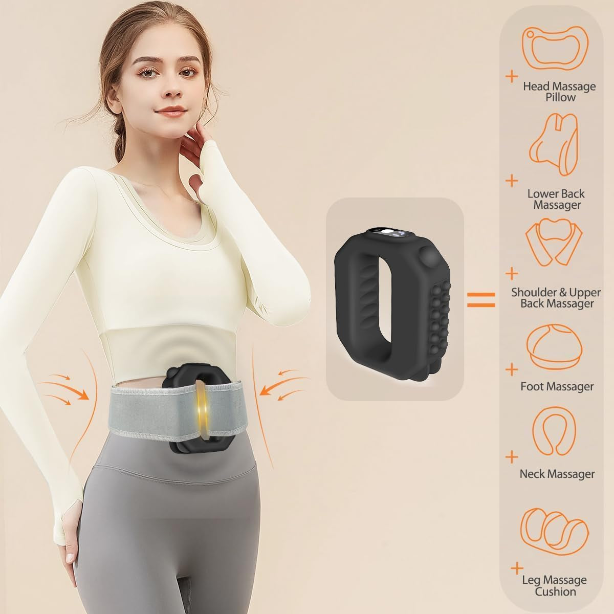 Small Lightweight Vibration Plate Portable R10, Exercise Shaker Machine with Massager Function, Cordless and Mini, Full Body Fascia Ring with Belt, 3 Modes & 6 Intensities, Black