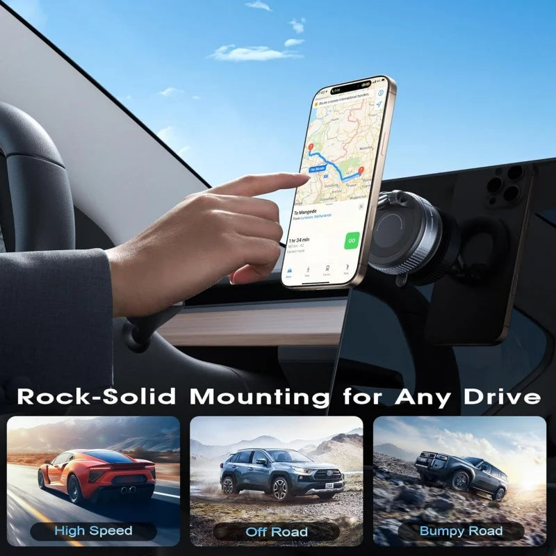 Folding Strong Magnet Magnetic Phone Holder 360° Rotation Desk Car Vacuum Suction Windshield Dashboard Mobile Phone Holder