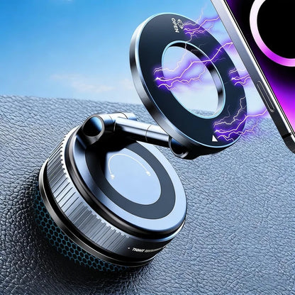 Folding Strong Magnet Magnetic Phone Holder 360° Rotation Desk Car Vacuum Suction Windshield Dashboard Mobile Phone Holder