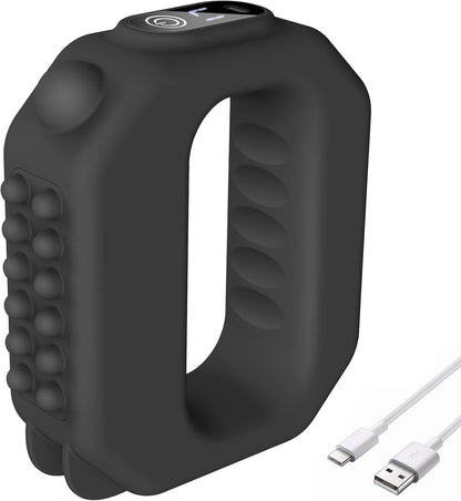 Small Lightweight Vibration Plate Portable R10, Exercise Shaker Machine with Massager Function, Cordless and Mini, Full Body Fascia Ring with Belt, 3 Modes & 6 Intensities, Black